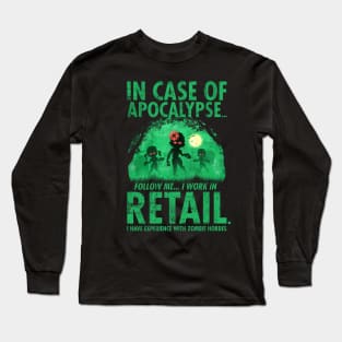 Retail Worker Funny Zombie Halloween Long Sleeve T-Shirt